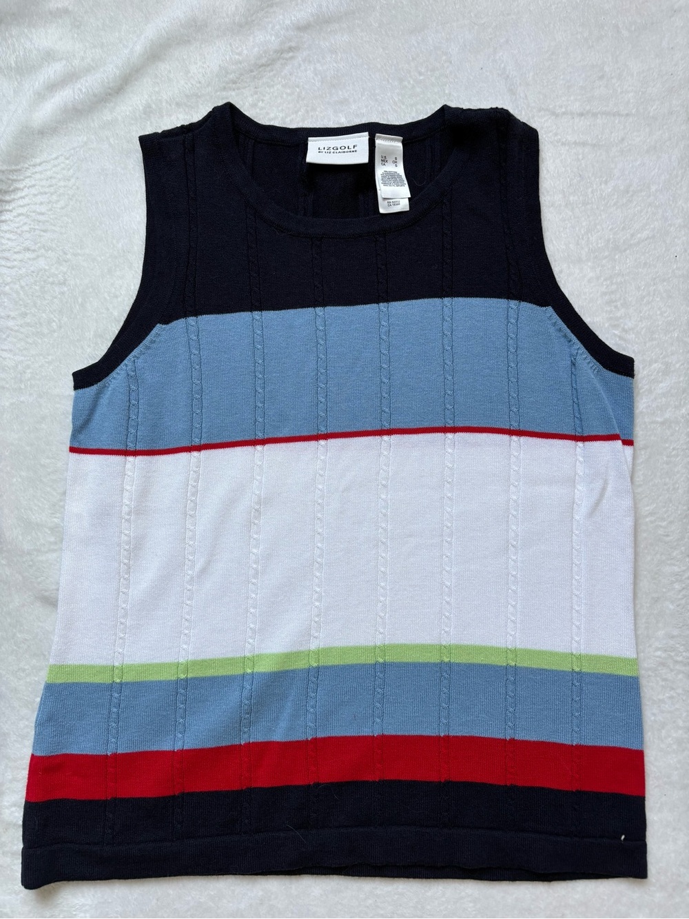 Liz Claiborne striped golf shirt
